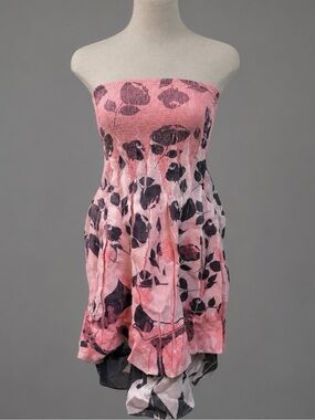 Floral Strapless Convertible Mini Dress Skirt S M